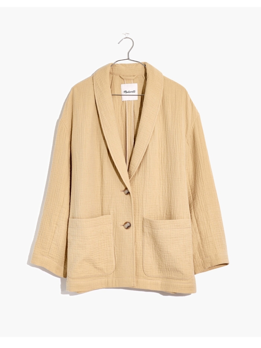 Madewell Lightspun Dorser Blazer, Beige, Womens, Small Oversized. 100% Cotton